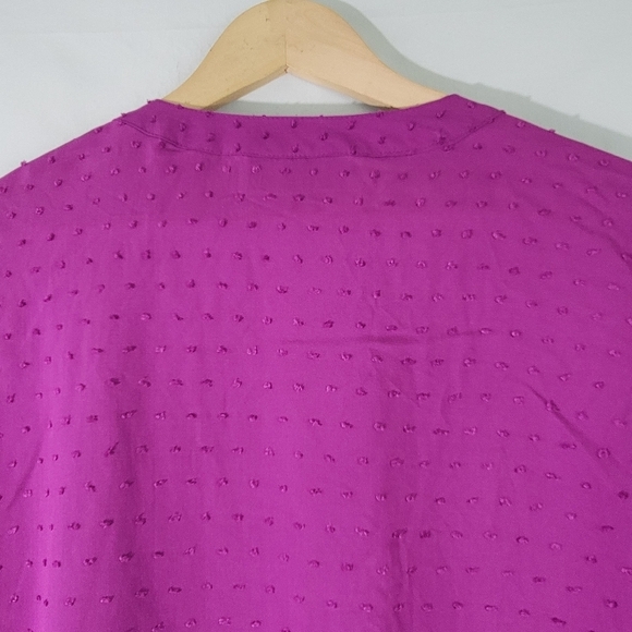 Lane Bryant Classic Top Sz 14 Long-Sleeve Split-Neck Button-Down Peplum Blouse - Picture 9 of 12